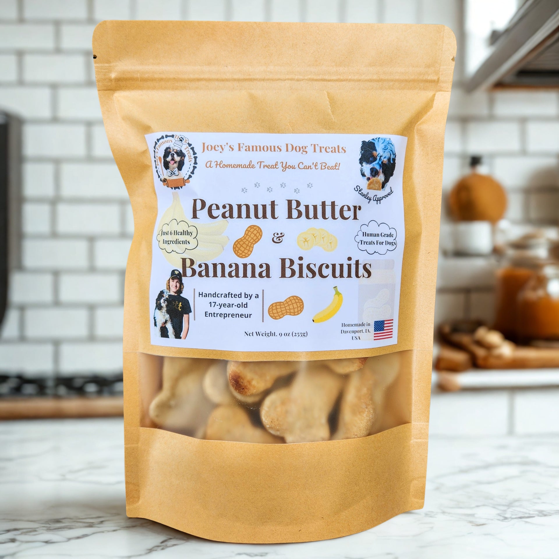 Peanut Butter Banana Dog Biscuits Healthy Treats in Davenport
