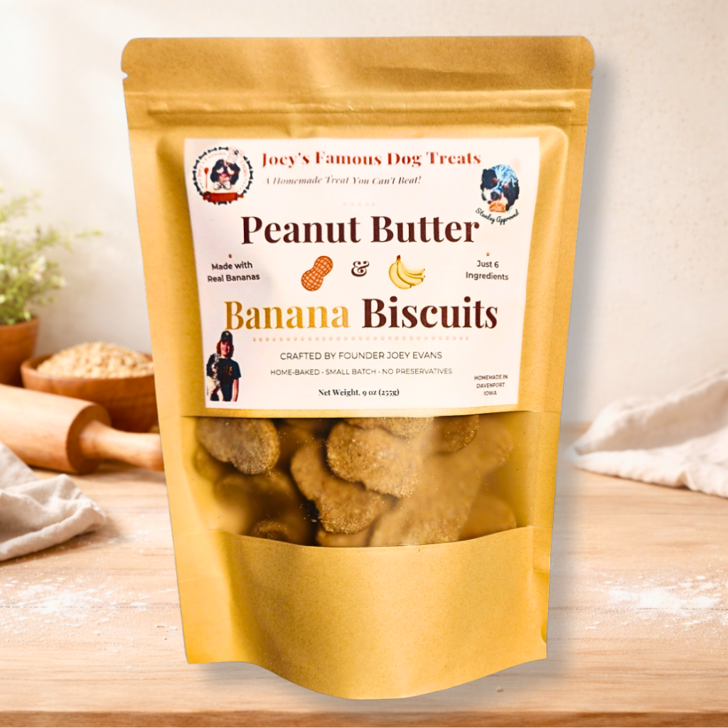 Peanut Butter Banana Biscuits - Joey's Famous Dog Treats