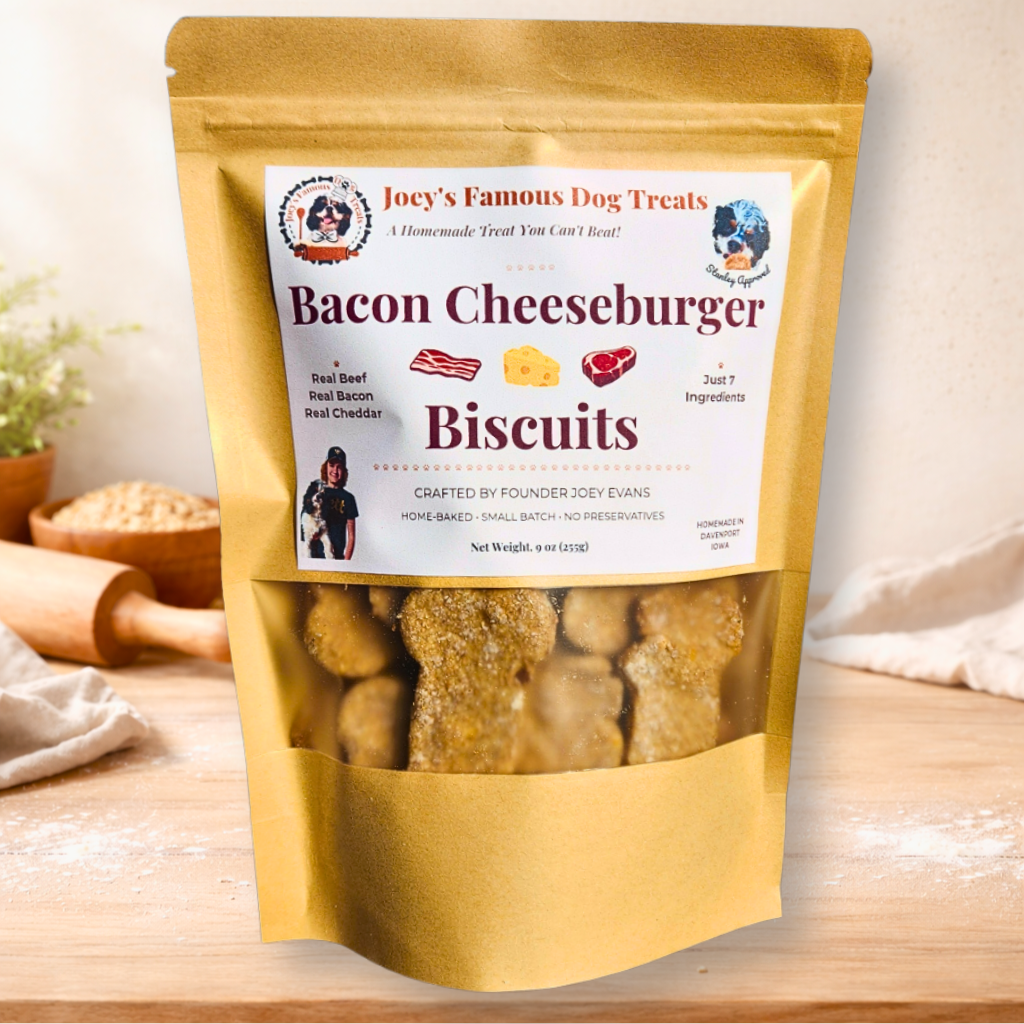 Bacon Cheeseburger Biscuits - Joey's Famous Dog Treats