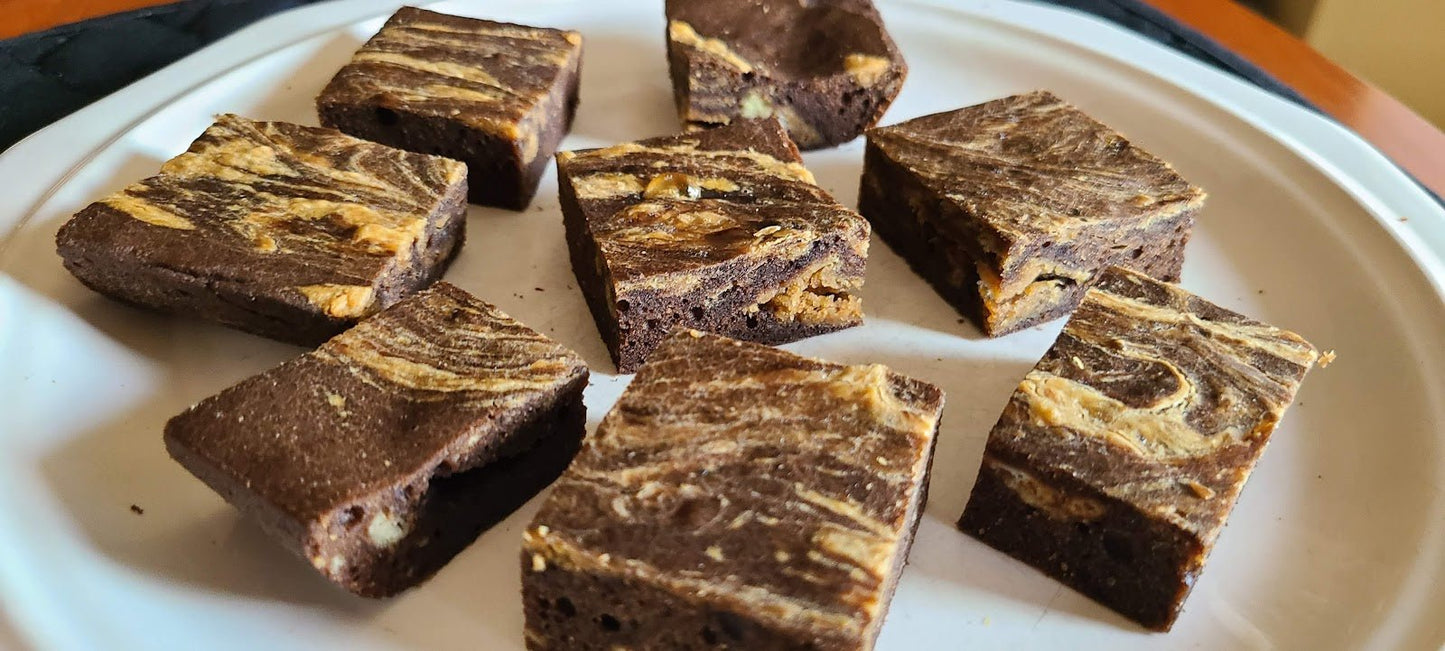 Peanut Butter Swirl Carob Brownies - Joey's Famous Dog Treats