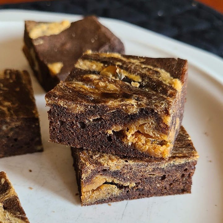 Peanut Butter Swirl Carob Brownies - Joey's Famous Dog Treats