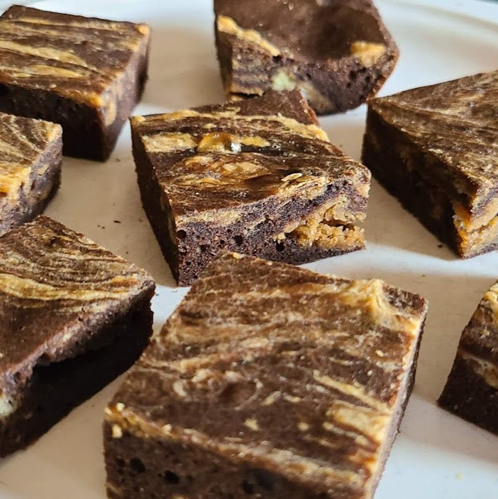 Peanut Butter Swirl Carob Brownies - Joey's Famous Dog Treats