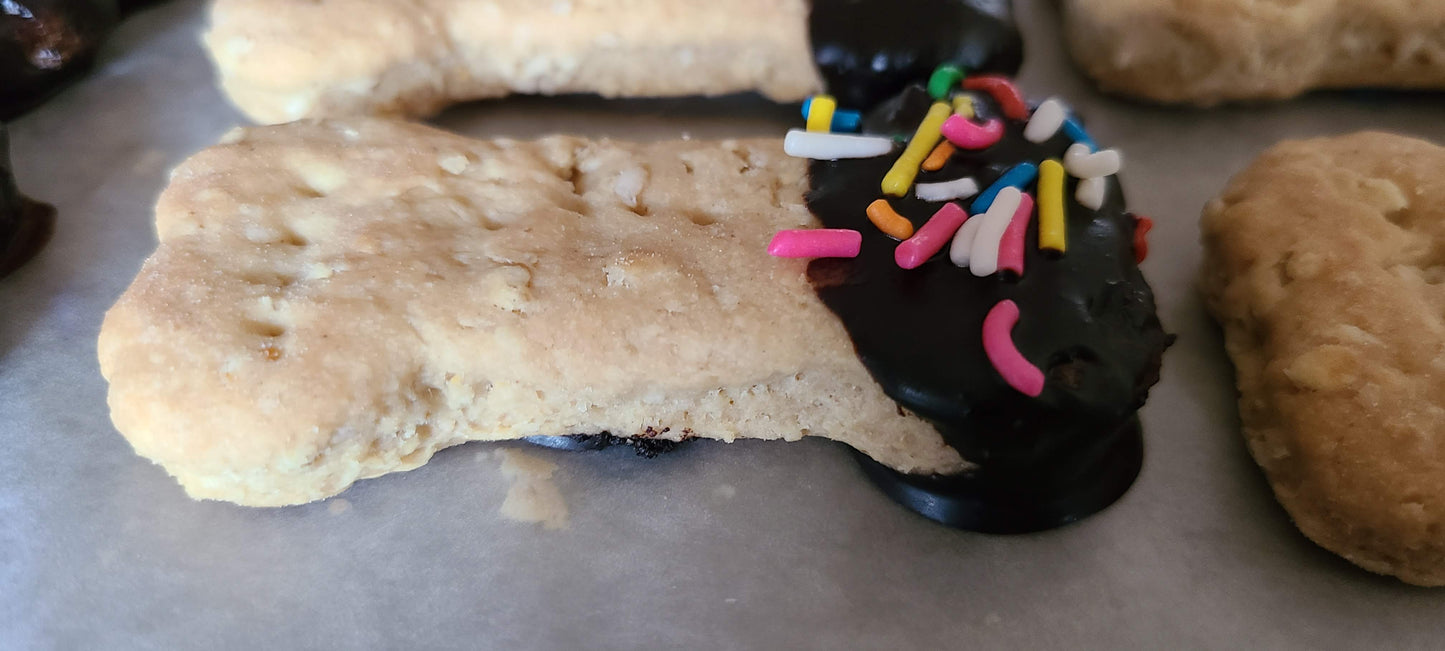 Dipped Peanut Butter Bones- Carob/Yogurt Icing