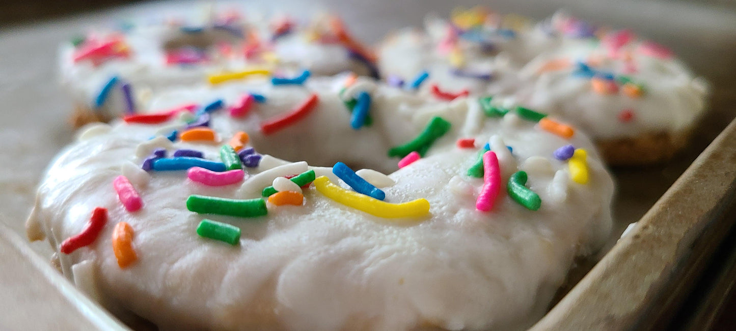 Yogurt Chip Frosted Doggie Donuts